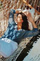 Scandal Italy Keva Top In Denim Blue; 