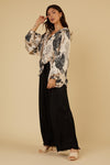 Scandal Itay Ibiza Top Style Ibiza-23 in Beige;Flowy printed Blouse; 
