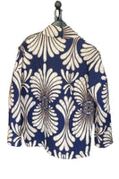 Scandal Italy Clothing Woodstock Jacket Style Woodstock-24 in Royal Blue;Printed Quilted Jacket;Light Weight Quilted Fall Jacket; 