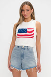 Show ME Your Mumu Clothing Milo Tank Style MM5-6065 FK07 in Flag Knit; USA Flag Knit Tank; USA Flag Knit Tank Top