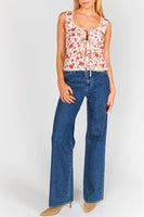 Show ME Your Mumu Clothing Mimi Top Style MF5-6256 SR25 in Southern Roses;Rose Floral Tie Front Top; 