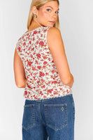 Show ME Your Mumu Clothing Mimi Top Style MF5-6256 SR25 in Southern Roses;Rose Floral Tie Front Top; 