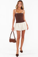 Show ME Your Mumu Tiffany Skort Dress Style MM5-5906 CC65 in Chocolate and Cream; 