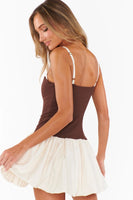 Show ME Your Mumu Tiffany Skort Dress Style MM5-5906 CC65 in Chocolate and Cream; 