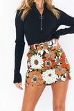 Show ME Your Mumu Tyra Belted Skirt Style MDF3-655 HF07 in Hutton Floral Corduroy;Show Me Your Mumu Tyra Belted Corduroy Skirt, retro modern floral print, fall colors, corduroy texture, belted design, autumnal elegance, vintage-inspired, contemporary styling, bold statement.