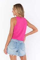Show Me You Mumu Time Out Tie Top Style MS4-5515 BP27 in Pink Rib Knit; 