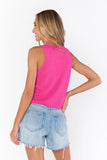 Show Me You Mumu Time Out Tie Top Style MS4-5515 BP27 in Pink Rib Knit; 