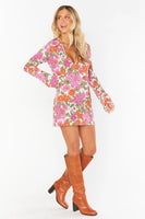 Show Me Your Mumu Charlie Collar Dress Style MF3-5458 CF13 in Carnany Floral Knit; 