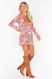 Show Me Your Mumu Charlie Collar Dress Style MF3-5458 CF13 in Carnany Floral Knit; 