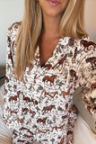 Show Me Your Mumu Classic PJ Set Style MF5-6321 HJ04 In Country Horse Jersey;Horse Themed Jersey Fabric PJ Set; Horse Lover Pajamas; Horse Lover PJ Set