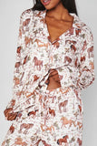 Show Me Your Mumu Classic PJ Set Style MF5-6321 HJ04 In Country Horse Jersey;Horse Themed Jersey Fabric PJ Set; Horse Lover Pajamas; Horse Lover PJ Set