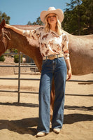 Show Me Your Mumu Clothing Bonfire SweaterStyle MF5-4074 HK18 in Wild Horses Knit;Horse Print Sweater; 