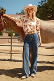 Show Me Your Mumu Clothing Bonfire SweaterStyle MF5-4074 HK18 in Wild Horses Knit;Horse Print Sweater; 