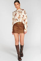 Show Me Your Mumu Clothing Bonfire SweaterStyle MF5-4074 HK18 in Wild Horses Knit;Horse Print Sweater; 