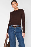 Show Me Your Mumu Clothing Tuck in Sweater Style MF5-5751 MO06 in Mocha Knit; 