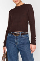 Show Me Your Mumu Clothing Tuck in Sweater Style MF5-5751 MO06 in Mocha Knit; Brown Fall Sweater