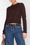 Show Me Your Mumu Clothing Tuck in Sweater Style MF5-5751 MO06 in Mocha Knit; Brown Fall Sweater