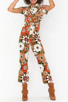 Show Me Your Mumu Cropped Everhart Jumpsuit Style MDF3-656 HF07 in Hutton Floral Cordurory;Mod-Floral Stretch Corduroy Jumpsuit;Retro Modern Floral print corduroy Jumpsuit;Groovy Floral Printed Corduroy Jumpsuit;Cropped Corduroy Jumpsuit;Festival Style Jumpsuit;Retro Modern Floral Print Jumpsuit;Sexy Jumpsuit