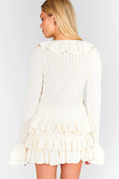 Show Me Your Mumu Marley Skort Style MF5-6094 CP09 in Cream Pointelle Knit;Cream Ruffle Tiered Skort;Pointelle KNit Tiered Skort; 