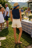 Show Me Your Mumu Milo Tank Style MM6-6065 NF03 in Navy Flag Knit. Women's 100% Cotton Navy Blue american flag knit tank top.  Bfree American Summer