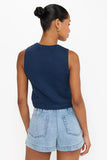 Show Me Your Mumu Milo Tank Style MM6-6065 NF03 in Navy Flag Knit. Women's 100% Cotton Navy Blue american flag knit tank top.  Bfree American Summer
