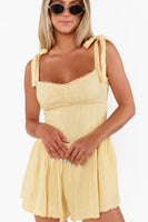 Show me Your Mumu Regal Romper Style MM5-5534 LM03 in Lemonade;Yellow Summer Romper; 