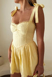 Show me Your Mumu Regal Romper Style MM5-5534 LM03 in Lemonade;Yellow Summer Romper; 