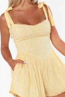 Show me Your Mumu Regal Romper Style MM5-5534 LM03 in Lemonade;Yellow Summer Romper; 