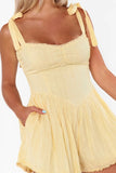 Show me Your Mumu Regal Romper Style MM5-5534 LM03 in Lemonade;Yellow Summer Romper; 