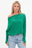 Six Fifty Clothing Anywhere Top Style SF0396 in Green; off the shoulder spring green top; off one shoulder top; 