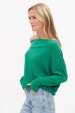 Six Fifty Clothing Anywhere Top Style SF0396 in Green; off the shoulder spring green top; off one shoulder top; 