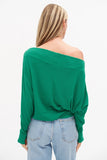 Six Fifty Clothing Anywhere Top Style SF0396 in Green; off the shoulder spring green top; off one shoulder top; 