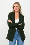 Six Fifty Clothing Hillary Knitted Tailored Blazer Style SF1467 in Olive; 