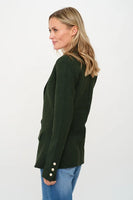 Six Fifty Clothing Hillary Knitted Tailored Blazer Style SF1467 in Olive; 