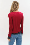 Six Fifty Clothing Izzy Layered Tee style SF1325 in Burgundy; Fall Layered Look Top