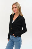 Six Fifty Clothing Lynn Blazer Style SF1473 in Black; Black Knit Fall Blazer; 