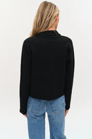 Six Fifty Clothing Lynn Blazer Style SF1473 in Black; Black Knit Fall Blazer; 