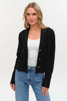 Six Fifty Clothing Lynn Blazer Style SF1473 in Black; Black Knit Fall Blazer; 