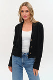 Six Fifty Clothing Lynn Blazer Style SF1473 in Black; Black Knit Fall Blazer; 