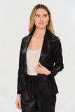Six Fifty Clothing Milano Muse Blazer Style SF9938 in Black or Brown; Open faux suede blazer