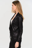 Six Fifty Clothing Milano Muse Blazer Style SF9938 in Black or Brown; Open faux suede blazer