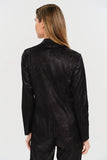 Six Fifty Clothing Milano Muse Blazer Style SF9938 in Black or Brown; Open faux suede blazer