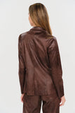 Six Fifty Clothing Milano Muse Blazer Style SF9938 in Black or Brown; Open faux suede blazer