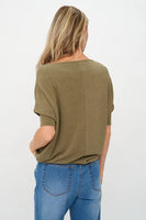 Six Fifty Clothing Short Sleeve Anywhere Top Style SF3037 in Olive and in Truffle; 