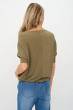 Six Fifty Clothing Short Sleeve Anywhere Top Style SF3037 in Olive and in Truffle; 