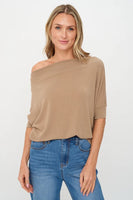 Six Fifty Clothing Short Sleeve Anywhere Top Style SF3037 in Olive and in Truffle; 