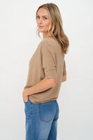Six Fifty Clothing Short Sleeve Anywhere Top Style SF3037 in Olive and in Truffle; 