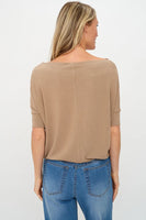 Six Fifty Clothing Short Sleeve Anywhere Top Style SF3037 in Olive and in Truffle; 
