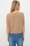 Six Fifty Clothing Short Sleeve Anywhere Top Style SF3037 in Olive and in Truffle; 