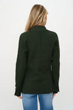 Six Fifty Clothing Hillary Knitted Tailored Blazer Style SF1467 in Olive; 